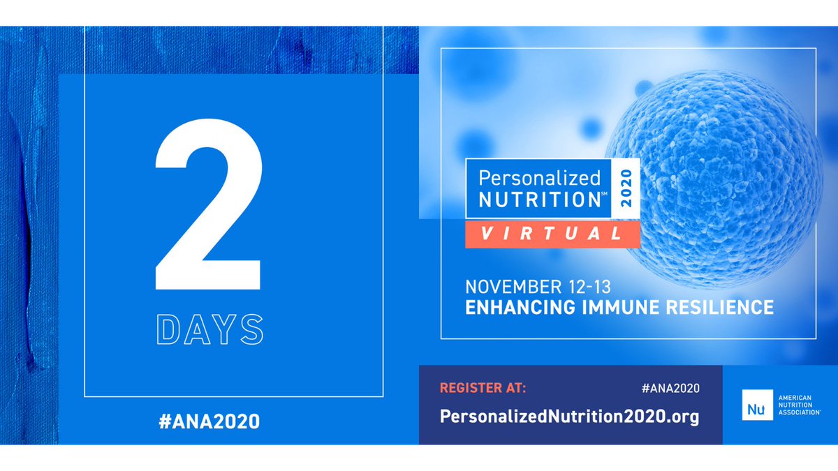 Who is getting excited?! We sure are! 

Personalized Nutrition 2020, taking place virtually November 12-13, is just 2 days away. 

Registration is only available for one more day! 

Learn more &amp; register: cvent.me/OKgwLB

#ANA2020 #personalizednutrition #Conference