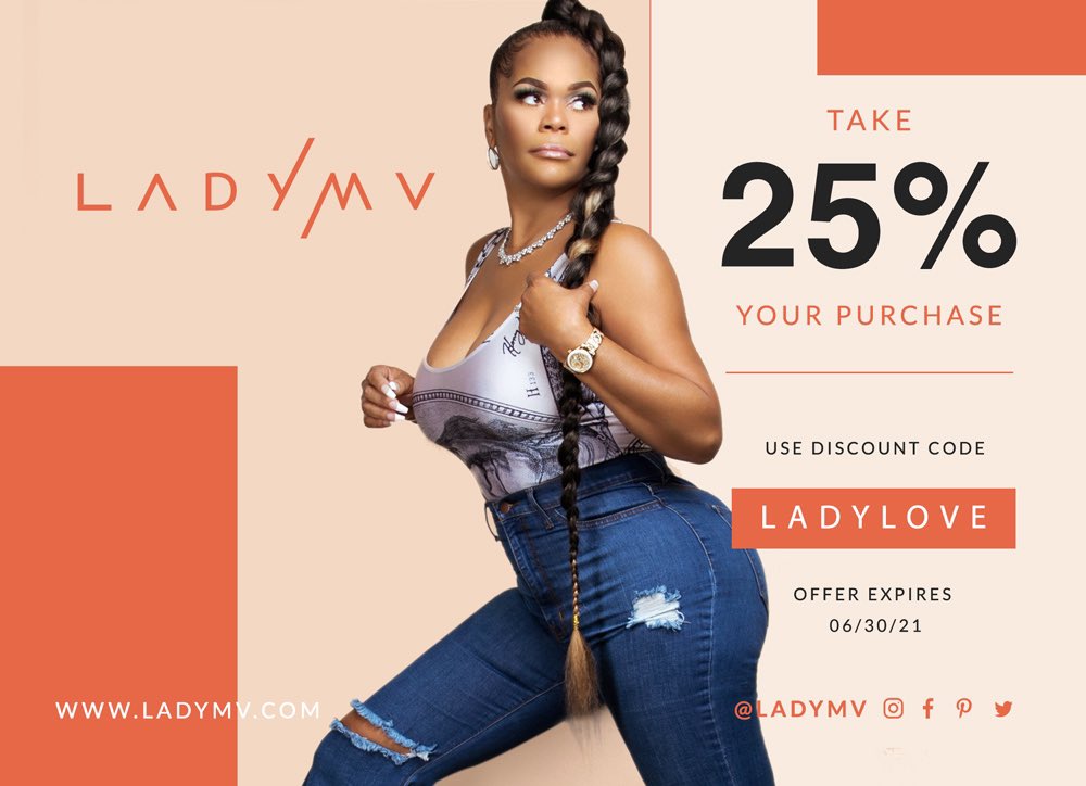 OfficialLadyMV's tweet photo. Shop https://t.co/i3FtN7YJde

Discount code: LADYLOVE

Follow us on Facebook/Instagram at #LadyMV https://t.co/wksgqTM3b0