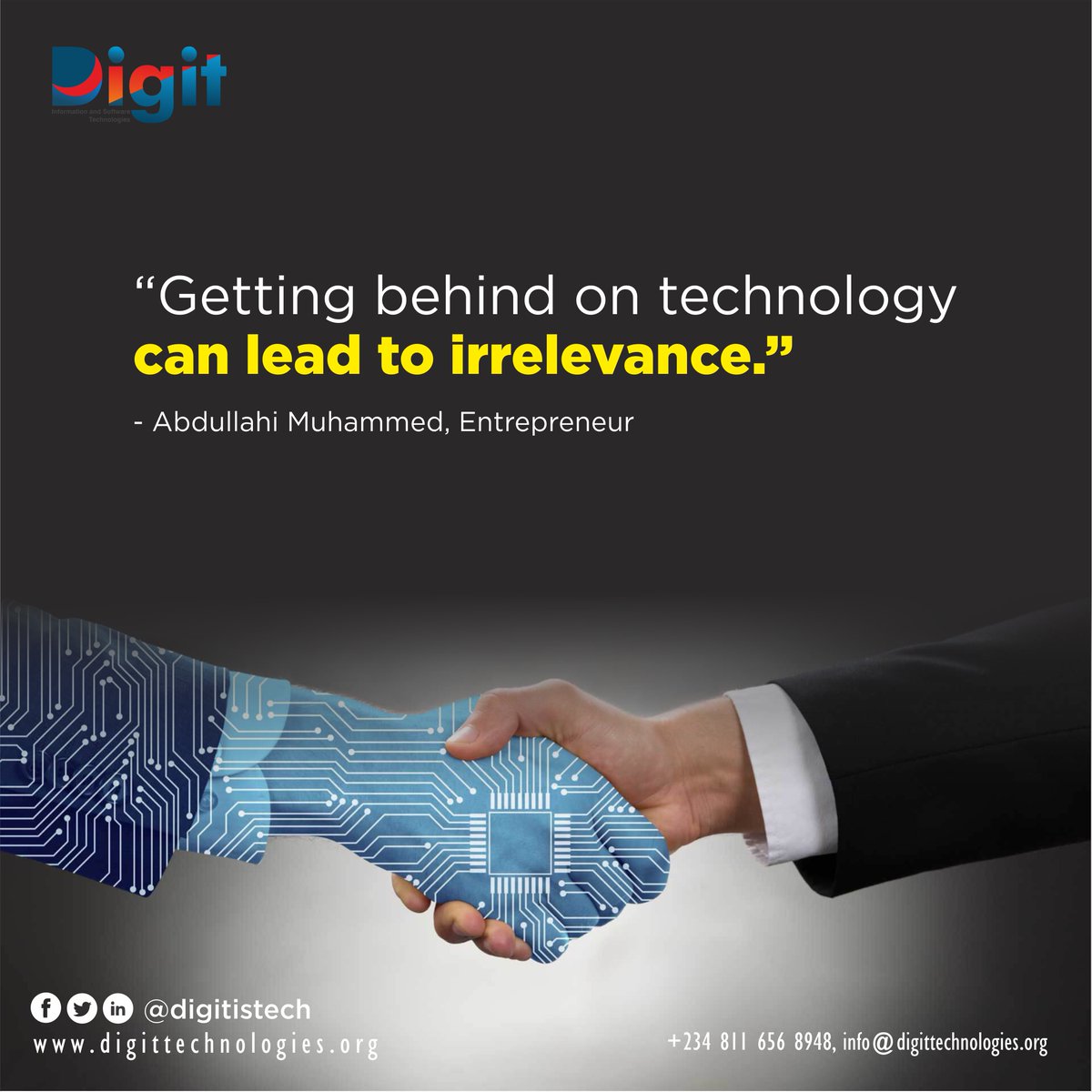 Digitistech's tweet photo. Don’t be left out!
“Digital adoption is clearly the way of the future. Adapting to new technology and fully leveraging its features is imperative to the modern organization and it is what leads to digital transformation.”
Lilach Bullock, Forbes
#digitaltransformation https://t.co/mfP78Mvxi1