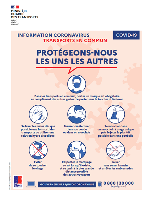GART_officiel's tweet photo. #Covid_19 : mise à disposition des nouvelles affiches «Gestes barrières» adaptées aux transports en commun. Elles incluent un QR code pour télécharger directement l'application #TousAntiCovid > https://t.co/xmetZ7TLEg https://t.co/pdcnotmRu4