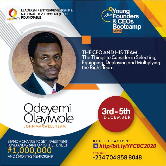 Page360Ltd's tweet photo. Mr. Odeyemi Olayiwole @olayiwoleodeyemi will be with us at the Young Founders and CEOs BootCamp

Register today https://t.co/i5Xl0vCE0n https://t.co/VzpaMyfwNS