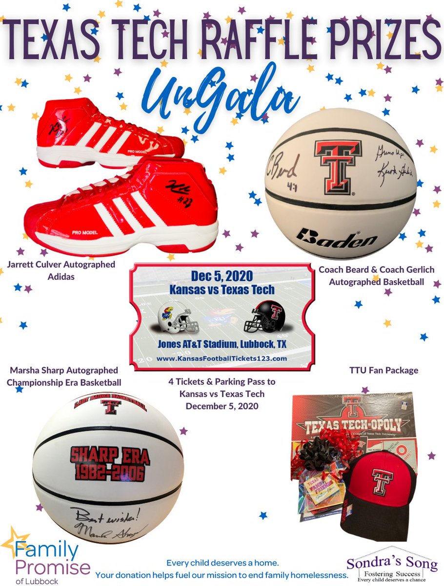 FamilyPromiseLB's tweet photo. Hey all you Texas Tech fans you don't want to miss out on these one-of-a-kind raffle items! 

Purchase your raffle tickets today at https://t.co/A9391mKiBa https://t.co/VXGLDXHBsl