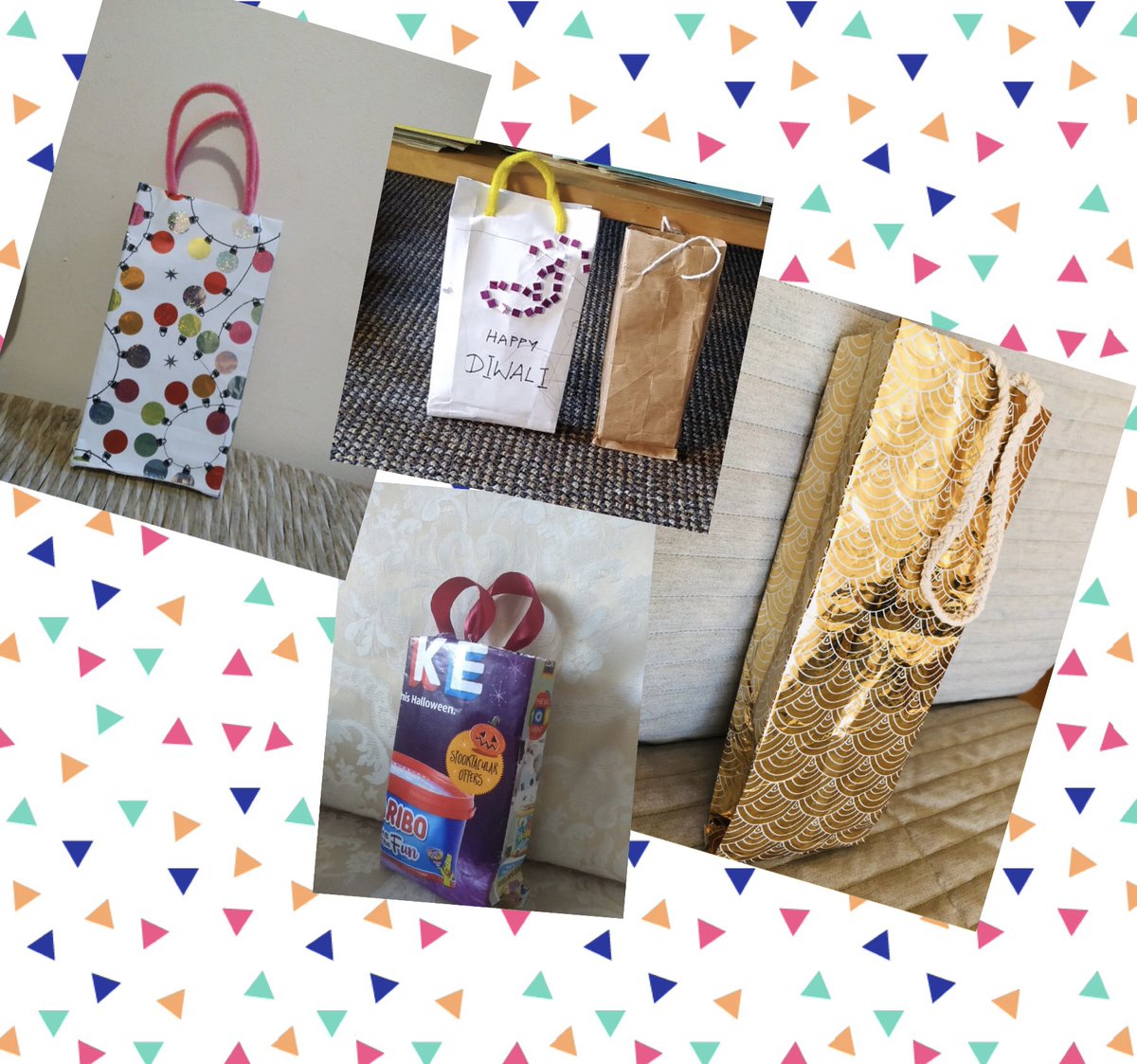 TheMentorRing's tweet photo. Diwali activities in full swing! Handmade gift bags #recyclematerial #diy #handemade #selfmade #giftbag #paperbag #ecofriendly #diwali #tmrsession #tmr #mentoring #mentalhealth #volunteer #gogreen #festive #celebration #diwalibags https://t.co/dlQyxo4Cn6