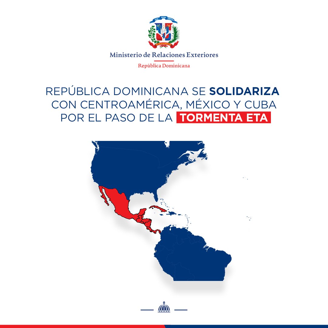 Nos solidarizamos con los pueblos de Nicaragua, Honduras, Guatemala, El  Salvador, Belice, México y Cuba por los preocupantes daños provocados por  el huracán #Eta. Esperamos que las dominicanas y los dominicanos que, image size:1080x1080