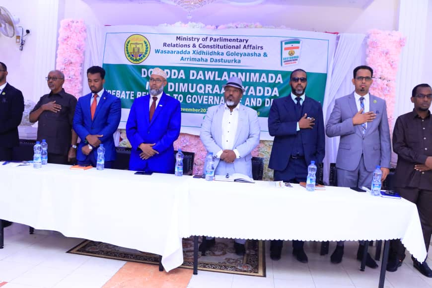 MinisterMed's tweet photo. I launched the conference on governance and democracy organised by @MoPCASL. With attendees including the government institutions, CSOs, international partners and the public, the conference aimed to increase public discourse on matters pertaining to democracy and governance. https://t.co/mHeCGooqJC