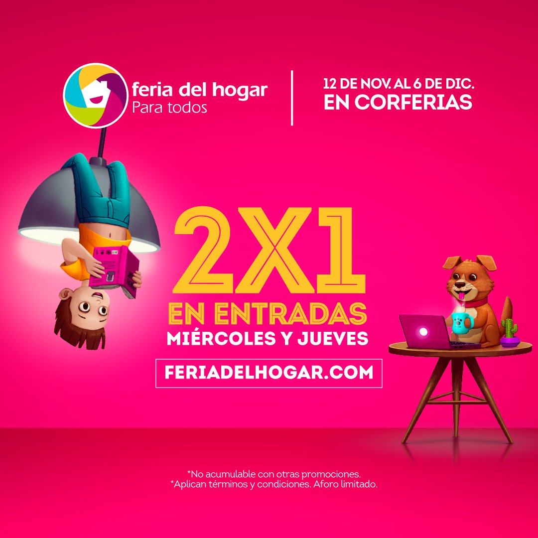 ¡2x1 en entradas miércoles y jueves durante la #FeriadelHogar!
Válido los días 12,18,19,25 y 26 de noviembre y el 2 y 3 de diciembre para público general.
Aplican términos y condiciones.
Planea tu visita aquí: https://t.co/TQjhNr7Ww1 https://t.co/baCc6WsugD
