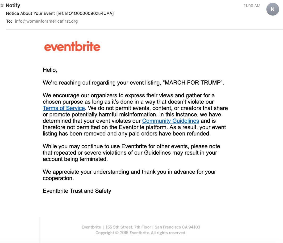 Chris Barron 🇺🇸 (@chrisrbarron) on Twitter photo 🚨🚨BREAKING - Eventbrite deplatforms <a href="/america1stwomen/">Women for America First 🇺🇸</a> for planning Rally for <a href="/realDonaldTrump/">Donald J. Trump</a> 🚨🚨 🚨🚨BREAKING - Eventbrite deplatforms <a href="/america1stwomen/">Women for America First 🇺🇸</a> for planning Rally for <a href="/realDonaldTrump/">Donald J. Trump</a> 🚨🚨