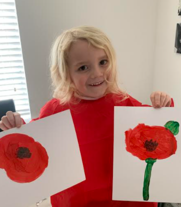 GEPSClass1's tweet photo. Wonderful work from another Class 1 home learning superstar!  I love your Little Red Hen character drawings and labels, beautiful poppy art and the creative way you have formed your numbers to 10!😊👏🌟 https://t.co/huHuA55Gk7