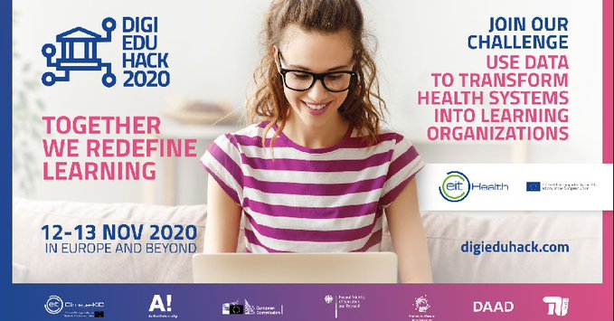 CIDAI_eu's tweet image. 🎓Participate in #DigiEduHack and solve the challenge of of @EIT_Health_es: How can we use data to transform Health Systems into learning organisations? 
🏆The best teams can win 5,000€ 
📆 November 12th and 13th 
#WeRedefineLearning #together
digieduhack.com/en/barcelona-e…