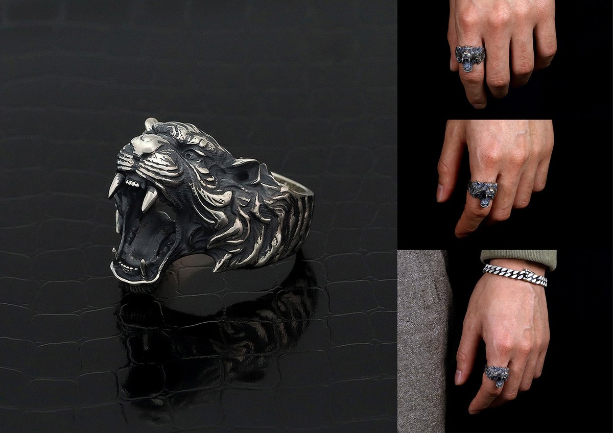 3dworker_ru's tweet photo. I bring to your attention the result of our joint work: I did the design and modeling, and the jewelry craftsmanship belongs to the BLENDOFF team 
#3d #3ddesign #3dmodeling   #jewelrydesign  #Rings #3dring #3dart  #silverjewelry  #jewelry  #jewelrydesigner #tigerring #tiger https://t.co/Y9bZqtKFbJ