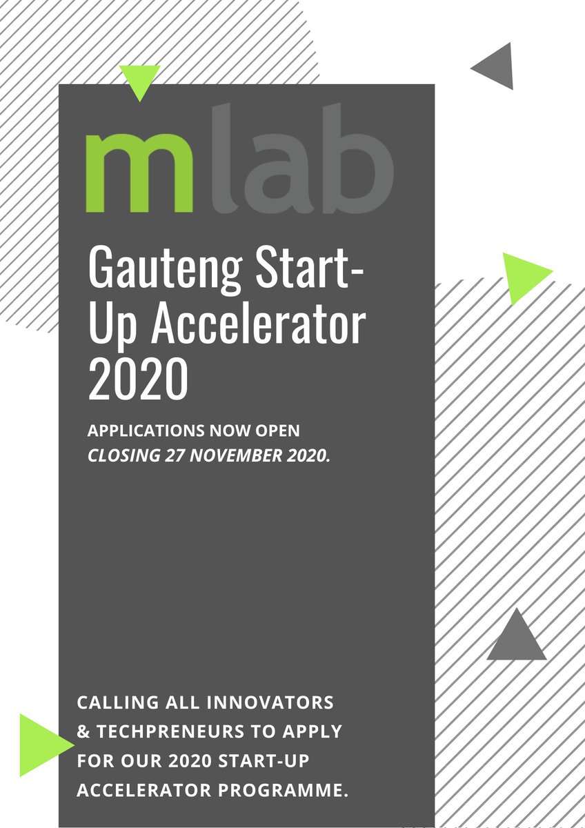 mlabsa's tweet photo. #mLabGautengStartUpProgramme2020. Follow the link to submit your application. https://t.co/lZbjOlBGTJ https://t.co/vj0ZghZAtW