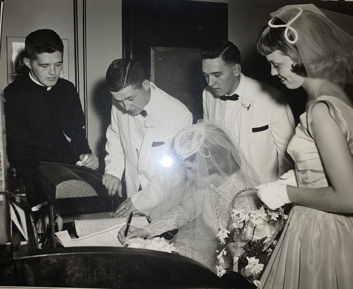 First, without "Father Dick" (family nickname), our family would not be here today. He introduced my grandmother to my grandfather in Mitchell, SD back in the mid-1950s and later officiated their wedding in the summer of 1958. The rest is history. (2/9)