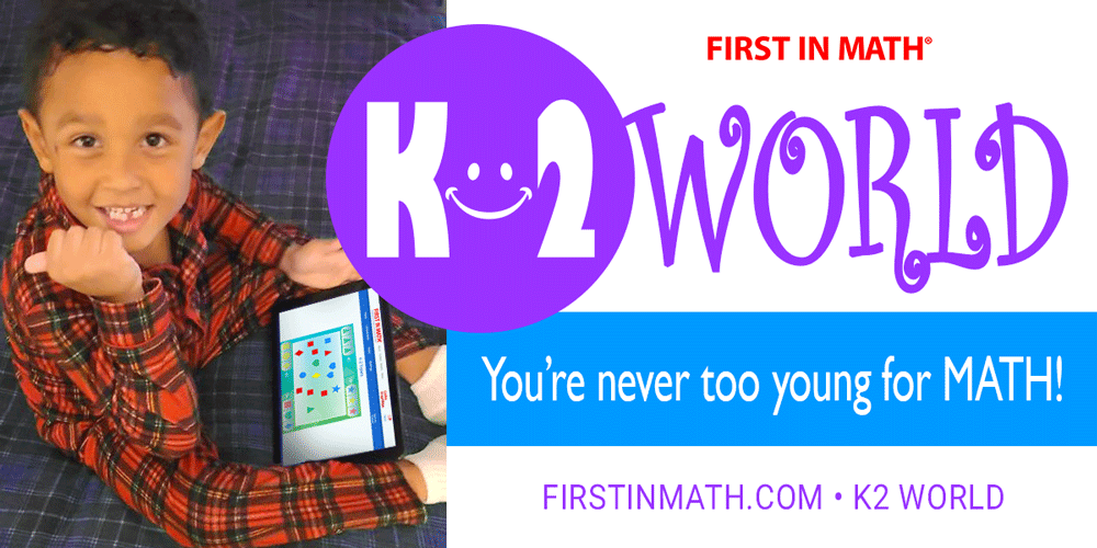 FirstInMath's tweet photo. #FirstInMath #K2World games for preK, K, G1 & G2 provide a stress-free environment where young learners are introduced to basic skills. Specially-designed games improve focus & can be used to help establish daily, short-term goals. Most require no reading—make #math fun & cool!! https://t.co/4PQuHYyZCy