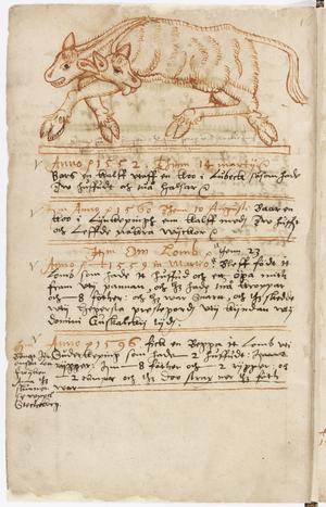 Getting into the Swedish material was also very rewarding. The Swedish priest Joen Petri Klint (d.1608) compiled a 400-page book of prodigies that he used as evidence of God's disapproval of a new liturgy in 1576.(Linköpings stiftsbibliotek N 28 Fol, f.101)