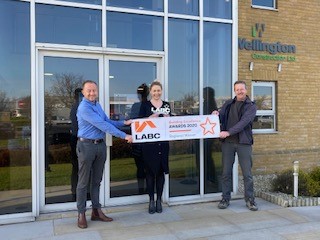 <a href="/eastsuffolkbc/">ES Building Control</a> delighted to drop off <a href="/WellingtonLtd/">Wellington</a>  LABC awards today! Best Affordable Homes for Bluebells, Reydon - and the site manager Jamie received a Highly Commended!