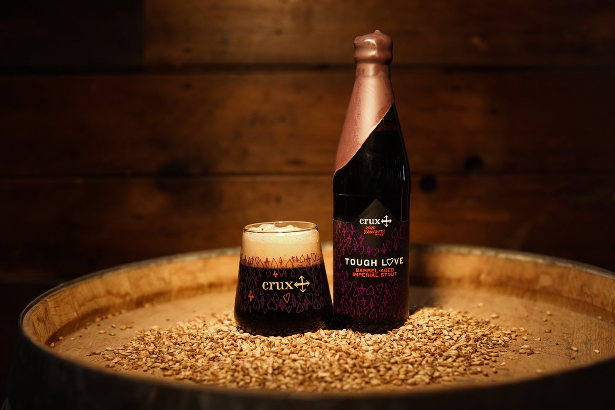 BREWPUBLIC's tweet photo. Crux Fermentation Project is set to release its Tough Love Barrel-Aged Imperial Stout as part of its 2020 [BANISHED] Series later this week. Details: https://t.co/qEzFlKmoTX #cruxfermentationproject #toughlove #barrelagedbeer https://t.co/xZ84wiGFyr