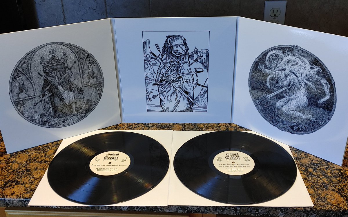 skame666's tweet photo. The entire Chained to the Bottom of the Ocean discography on 2 LPs! I missed out on their early albums so this was a must have for my collection #doommetal #sludgemetal #massachusettsmetal https://t.co/Znw69GSu24