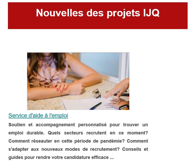 CJERDP's tweet photo. Venez rencontrer @ijquebec dans le "pavillon accueil et aide à l'emploi" durant le salon virtuel de l'immigration et de l'intégration au Québec. Leurs conseillères présentes sur le kiosque IJQ se feront un plaisir de répondre à vos questions et vous feront découvrir leurs (...) https://t.co/fak58CZU9O