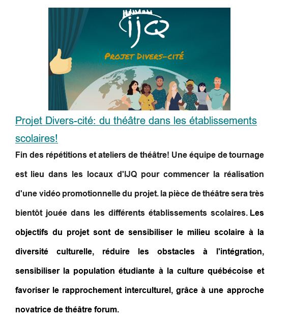 CJERDP's tweet photo. Venez rencontrer @ijquebec dans le "pavillon accueil et aide à l'emploi" durant le salon virtuel de l'immigration et de l'intégration au Québec. Leurs conseillères présentes sur le kiosque IJQ se feront un plaisir de répondre à vos questions et vous feront découvrir leurs (...) https://t.co/fak58CZU9O
