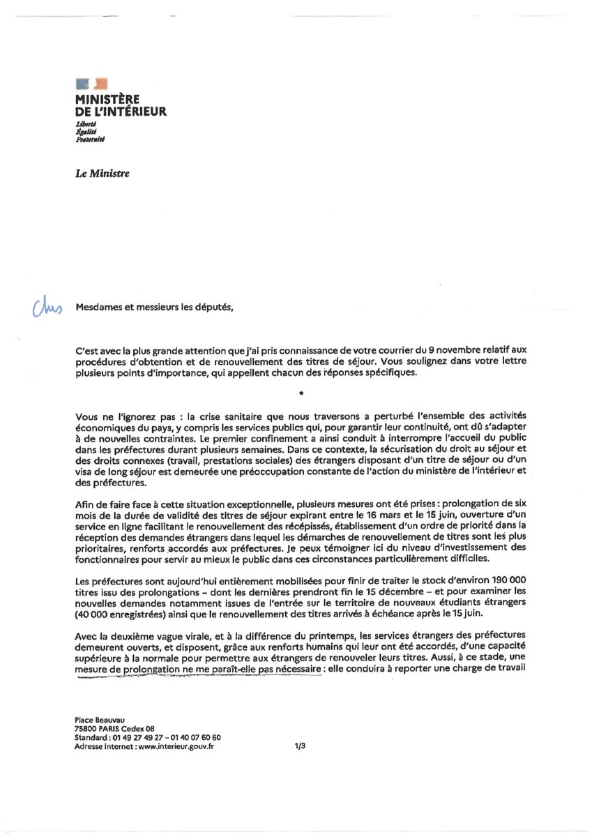 JMaireofficiel's tweet photo. #etrangersejour: @GDarmanin a fait une réponse rapide aux députés @EnCommunAsso, nous assurant de la mobilisation de ses services ouverts pendant le confinement et  proposant un point de situation à la fin du mois avant d'éventuelles mesures. Nous restons attentifs à vos côtés ! https://t.co/lfxWLAre5w