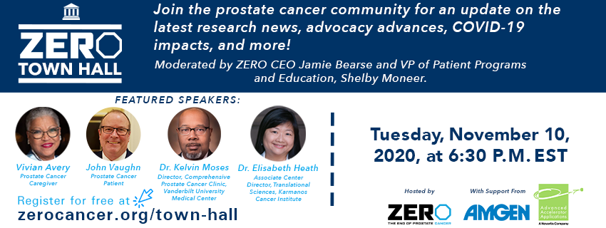 ZEROCancer's tweet photo. Don't forget to tune in to tonight's ZERO's #Virtual Town Hall. #Prostatecancer patients, docs &amp; caregivers will be chatting LIVE, answering your questions and sharing their insights. Sign up for FREE: https://t.co/T1ENKK4Zoz @EHeath4100 @Drkelvinmoses06 #covid #endprostatecancer https://t.co/25McxlVBje