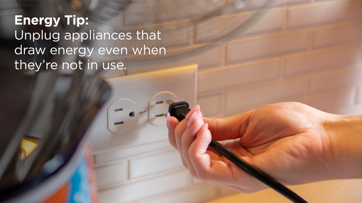 NOVEC's tweet photo. Did you know some kitchen appliances use energy even when theyβre not in use? To save energy dollars, unplug those appliances when you are not using them. Find more ways to save energy at https://t.co/M7wB9Bz5g7. #helpingyousave https://t.co/evrv3yAidR