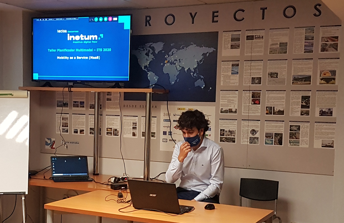 inetum_es's tweet photo. Durante el Taller Planificadores de viaje multimodal de ITS España, nuestro compañero Iñigo Bolado participó con la ponencia: Planificador Multimodal dentro de una plataforma #MaaS.
#MobilityasaService #LiveMobility
#Inetum
#WeAreInetum #Positivedigitalflow https://t.co/X3Ubv2ua9j