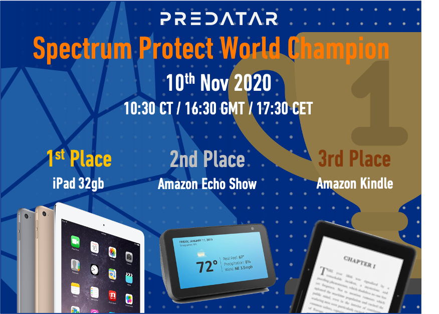 PredatarHQ's tweet photo. Well done DaveTSM this years Spectrum Protect World Champion #Control2020 https://t.co/ISt2XQi6ux