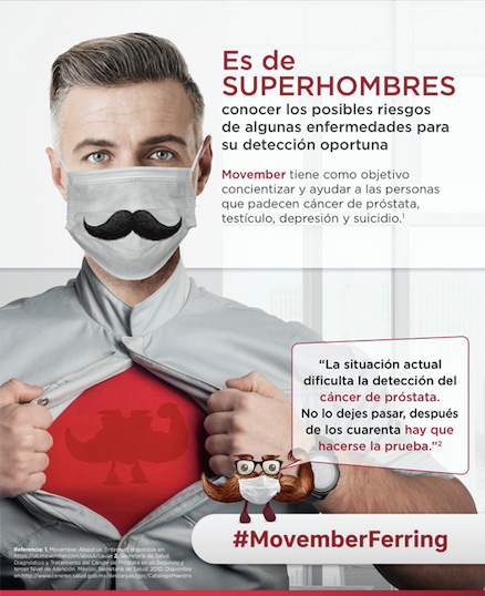 ferringmx's tweet photo. Es de SUPERHOMBRES conocer y ocuparse por su salud. Comienza Movember un movimiento que tiene como objetivo la concientización y difusión sobre algunos padecimientos referentes a la salud masculina. 
.
#MovemberFerring #FerringMX https://t.co/LPZJp44gHj
