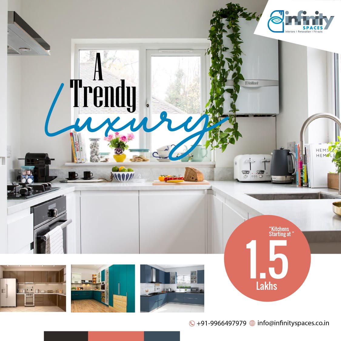 spaces_infinity's tweet image. Modular Kitchens Starting @ 1.5Lakhs (Acrylic Kitchens)