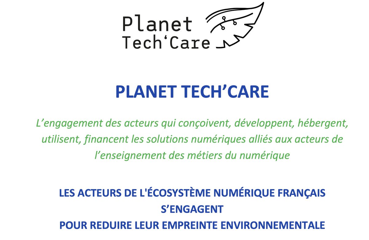 DataFeel's tweet photo. #Numérique 3% des émissions mondiales de GES 
👉#PlanetTechCare l'initiative de @syntecnumerique pour réduire l'impact environnemental   
@Planet_TechCare un collectif de 130 signataires, entreprises, organismes de formation 
@vetorner @mbarbey @AugustinCrt.. #LaREFnum20 #green https://t.co/dnnGxfAsfv