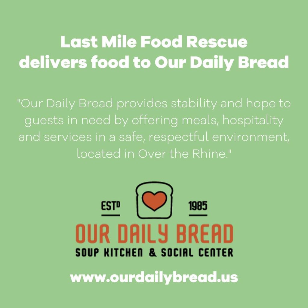 lastmilefood's tweet photo. Last Mile Food Rescue is able to deliver food to Our Daily Bread, which supports both of our organizations. Thank you, Our Daily Bread! 🧡 @ourdailybreadcincy
#LMFR #OurDailyBreadCincy #FoodRescueCincy #CincinnatiNonProfit #EndFoodWaste https://t.co/IkoNUiyQXh