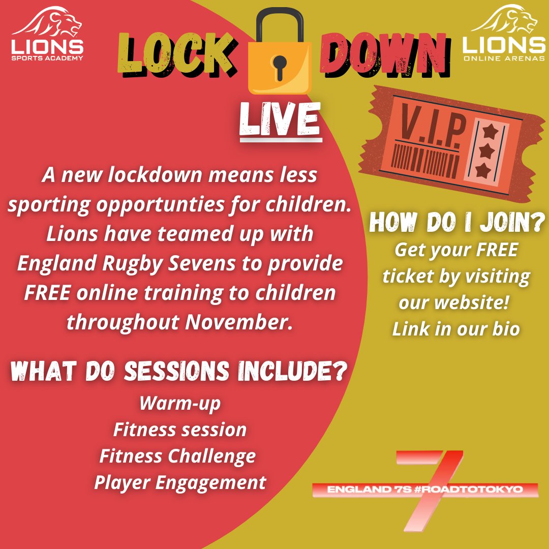 🆕📺 Keep your children active with FREE live online workouts from England rugby players during lockdown!
 
We’ve teamed up with <a href="/Engrugby7s/">Englandrugbysevens</a> to bring you at-home workouts each Monday, Wednesday and Friday.

Use the link to join in 👉 zurl.co/mIO4