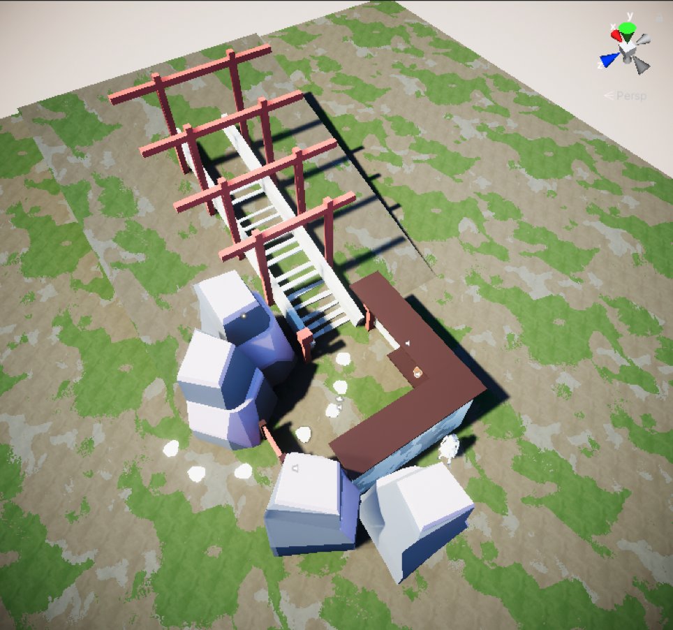 Then, I move to Unity to try and block out that vision. I LOVE using primitives, and I use them as much as possible to let an idea come across. Besides primitives, I also use lowpoly asset packs. I use one from  @quaternius, but  @KenneyNL also has some nice ones!