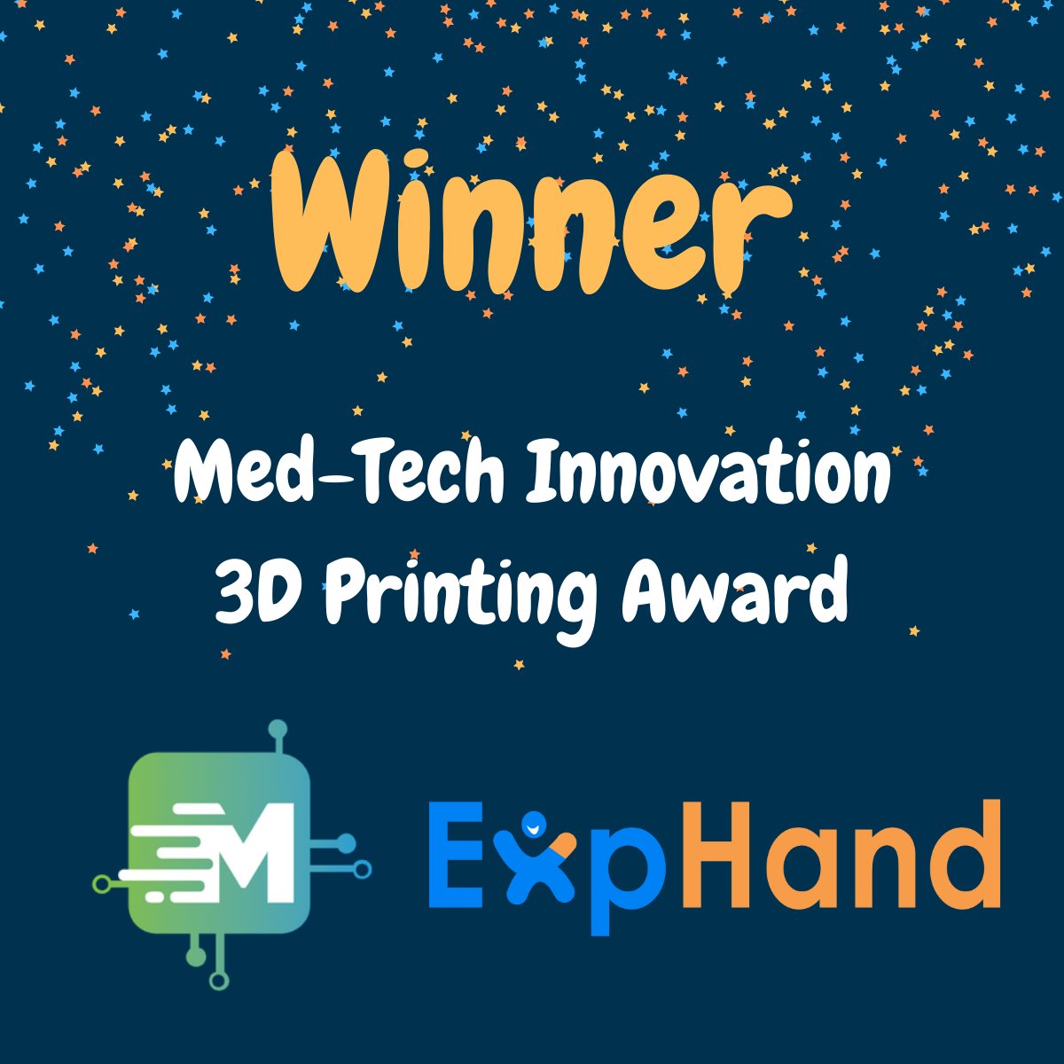 ExpHandUK's tweet photo. 🎉Exciting news! 🎉

We've won the #3DPrinting Award at the 2020 @medtechonline Awards. 

Here's a link to the brochure where you can read more  (flick to page 26) https://t.co/rWfokBg0Iy

#innovation #awards #startup #entrepreneurship #prosthetics #thehandthatgrows #design #tech https://t.co/Xv3vRyuKTp