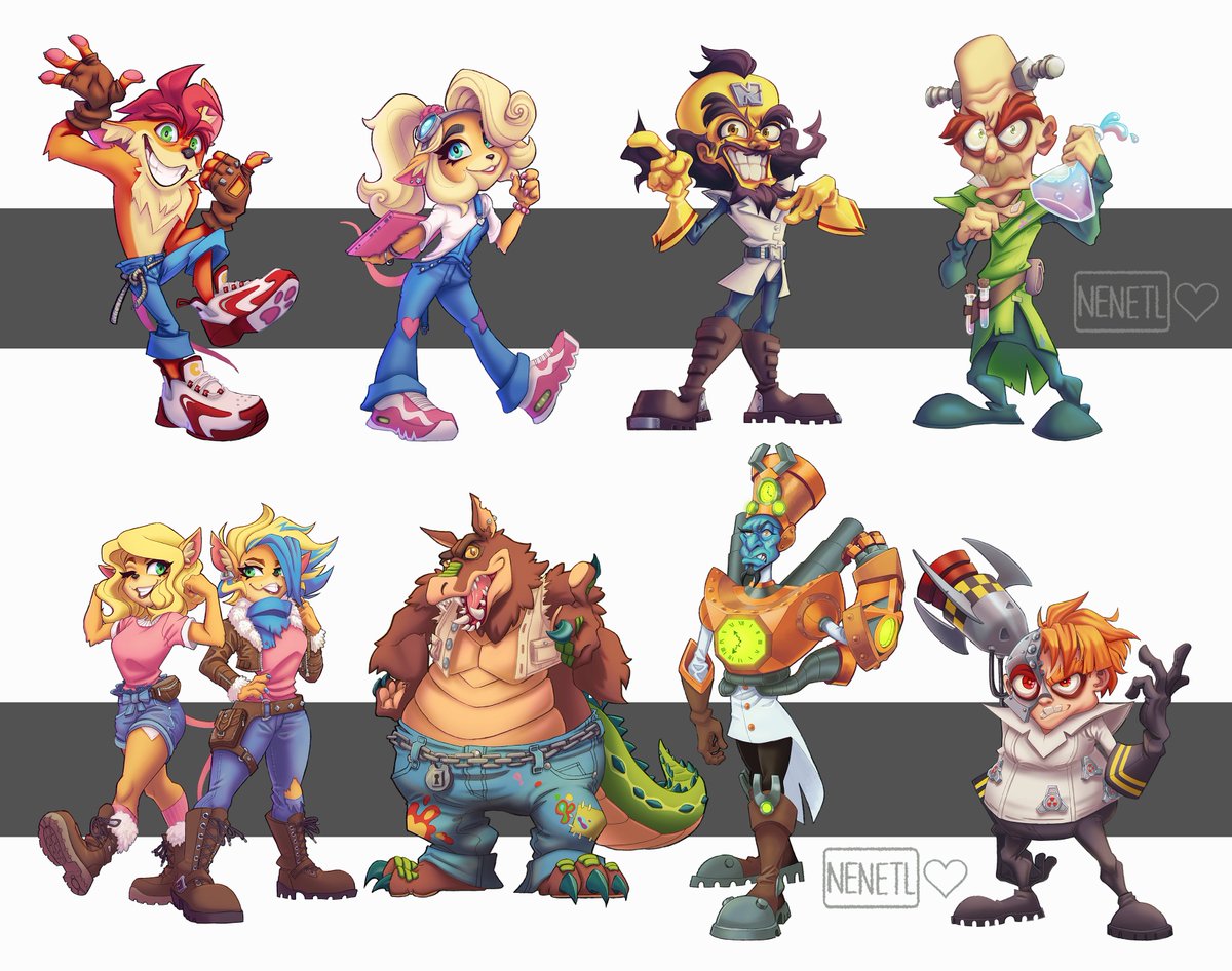 Nenetlitzi's tweet photo. I got inspired by @FromHappyRock's amazing redesigns for Crash 4, decided to do my own! #CrashBandicoot #CrashBandicoot4 #CrashBandicootFanart https://t.co/Sq1WJmv7ZN