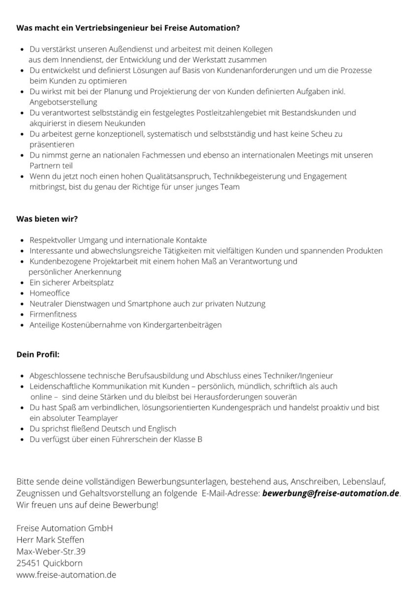FreiseGmbh's tweet photo. Du bist auf der Suche nach einer neuen Herausforderung?
❗️Wir hätten da was für dich❗️ 

#stellenausschreibung #aussendienst #vertrieb #engineeringyourcareer #jobwechsel #jobbörse #karriere #stellenmarkt #stellensuche #stepstone #jobsuche #bewerbungen #neuerjob https://t.co/9im5q3E9cf
