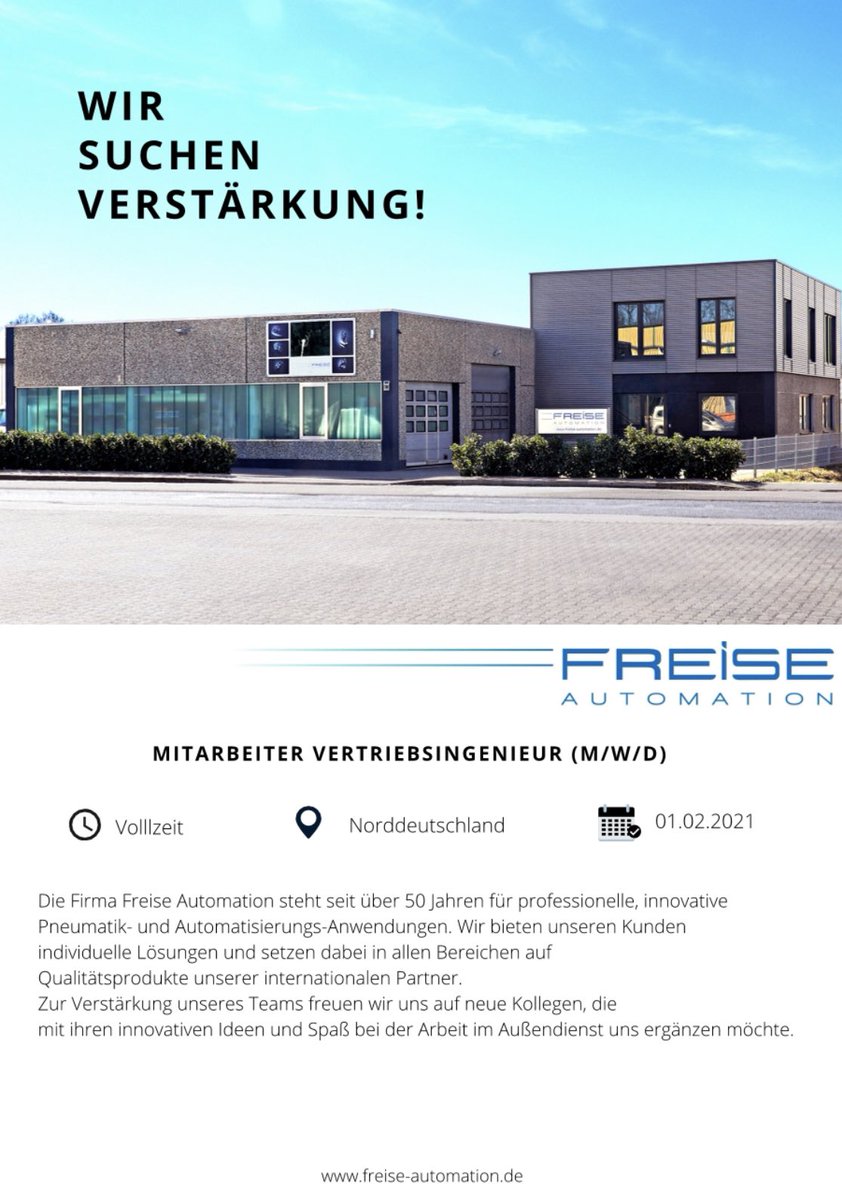 FreiseGmbh's tweet photo. Du bist auf der Suche nach einer neuen Herausforderung?
❗️Wir hätten da was für dich❗️ 

#stellenausschreibung #aussendienst #vertrieb #engineeringyourcareer #jobwechsel #jobbörse #karriere #stellenmarkt #stellensuche #stepstone #jobsuche #bewerbungen #neuerjob https://t.co/9im5q3E9cf