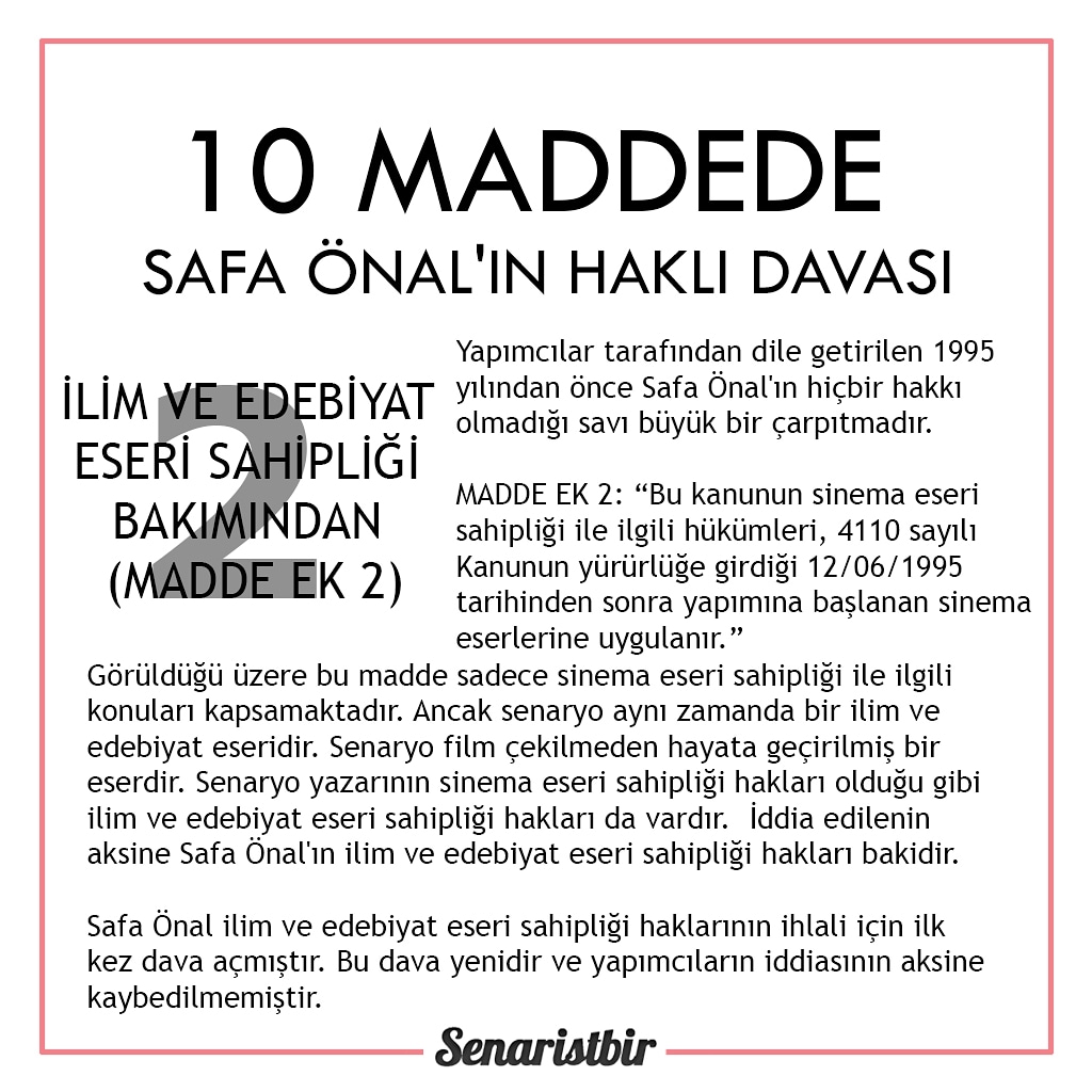 SenaristBir (@senaristbir) on Twitter photo 10 maddede Safa Önal'ın haklı davası #safaönal #telifhakları #telifertelenemez <a href="/safaonal1/">safa önal</a> <a href="/MehmetErsoyTR/">Mehmet Nuri Ersoy</a> <a href="/TCKulturTurizm/">T.C. Kültür ve Turizm Bakanlığı</a> <a href="/SinemaGenelMd/">Sinema Genel Müdürlüğü</a> <a href="/ktbtelifhaklari/">Telif Hakları Genel Müdürlüğü</a> 10 maddede Safa Önal'ın haklı davası #safaönal #telifhakları #telifertelenemez <a href="/safaonal1/">safa önal</a> <a href="/MehmetErsoyTR/">Mehmet Nuri Ersoy</a> <a href="/TCKulturTurizm/">T.C. Kültür ve Turizm Bakanlığı</a> <a href="/SinemaGenelMd/">Sinema Genel Müdürlüğü</a> <a href="/ktbtelifhaklari/">Telif Hakları Genel Müdürlüğü</a>