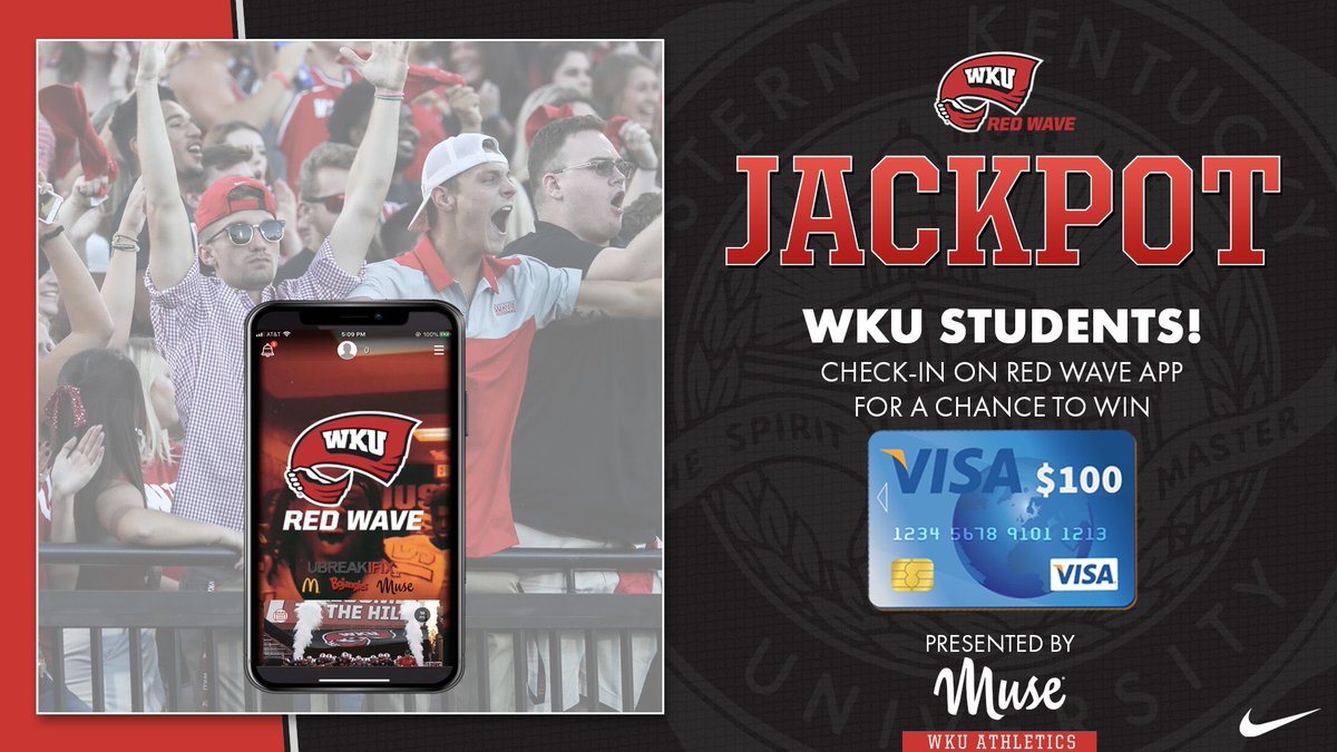 STUDENTS🚨

Remember that at every home <a href="/WKUFootball/">WKU Football</a> game this season you have the chance to win $100 courtesy of @MuseBGApts! Check in on the Red Wave App at the game for a chance to win!