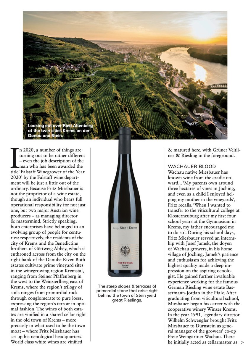 AustriaVini's tweet photo. #FritzMiesbauer , à la tête de deux domaines (#StadtKrems et #StiftGoettweig), a été #elu #meilleurvigneron @TopDe2020 en #Autriche. 
@falstaff https://t.co/zDmMELepsh