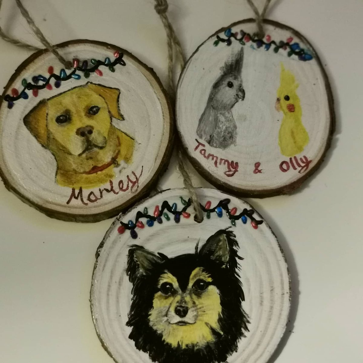 michones_art's tweet photo. Mini Pet Portrait Christmas tree decorations are available in my store 🐾😊https://t.co/WSAmnO4Ym7

#pets #christmas #shoplocal #smallbusiness https://t.co/uSMtI8lgl0