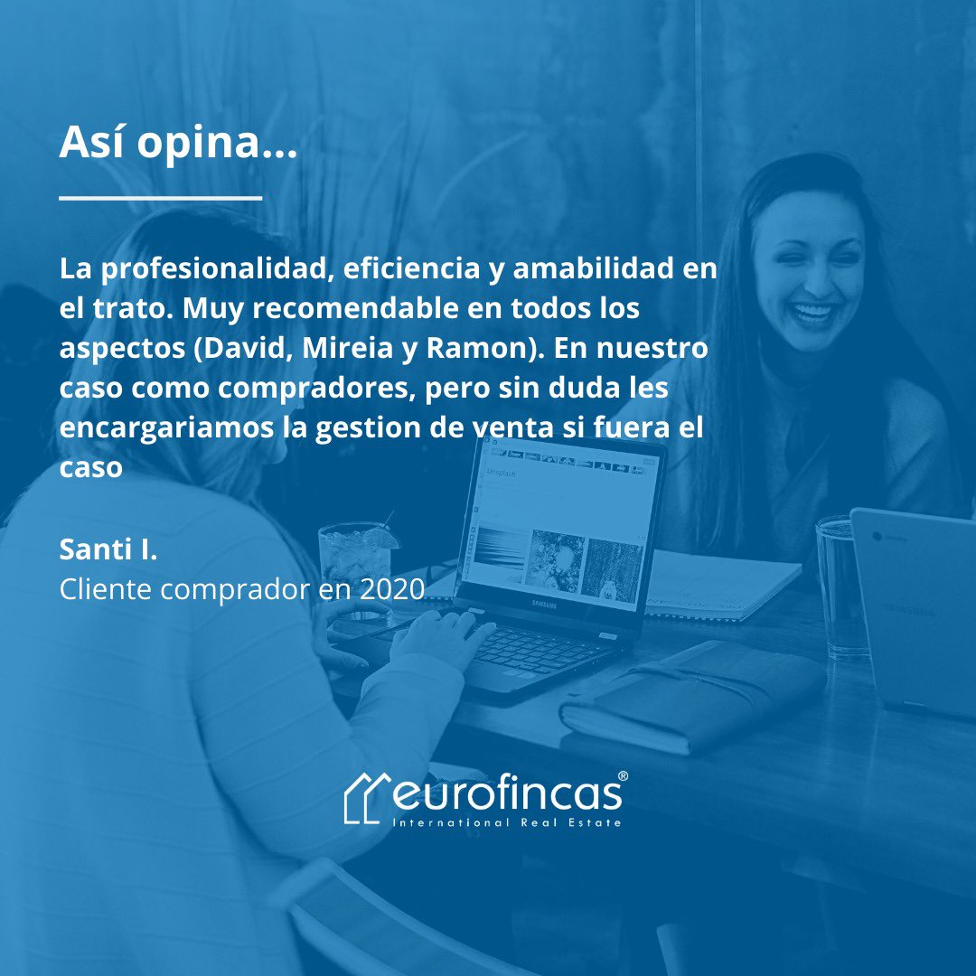 Ramon, Mireia y David ayudaron a Santi a conseguir su nuevo hogar hace unas semanas☺️
Esta es su reseña en Google, ¡donde nos puntuó con un 5 sobre 5! 🏅
Opiniones así de bonitas y sinceras dan sentido a nuestra profesión 💙

¿Quieres vender o comprar una propiedad? Contáctanos!