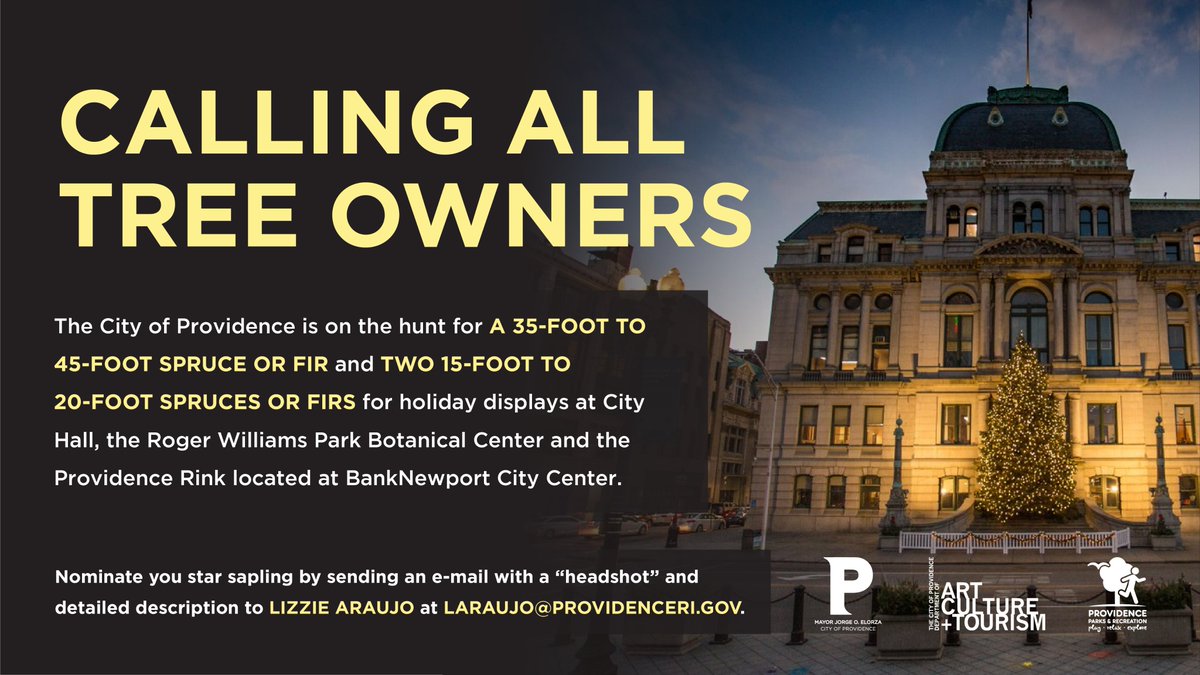 Want to see your tree on display at the Providence Rink this holiday season? Nominate your tree today!