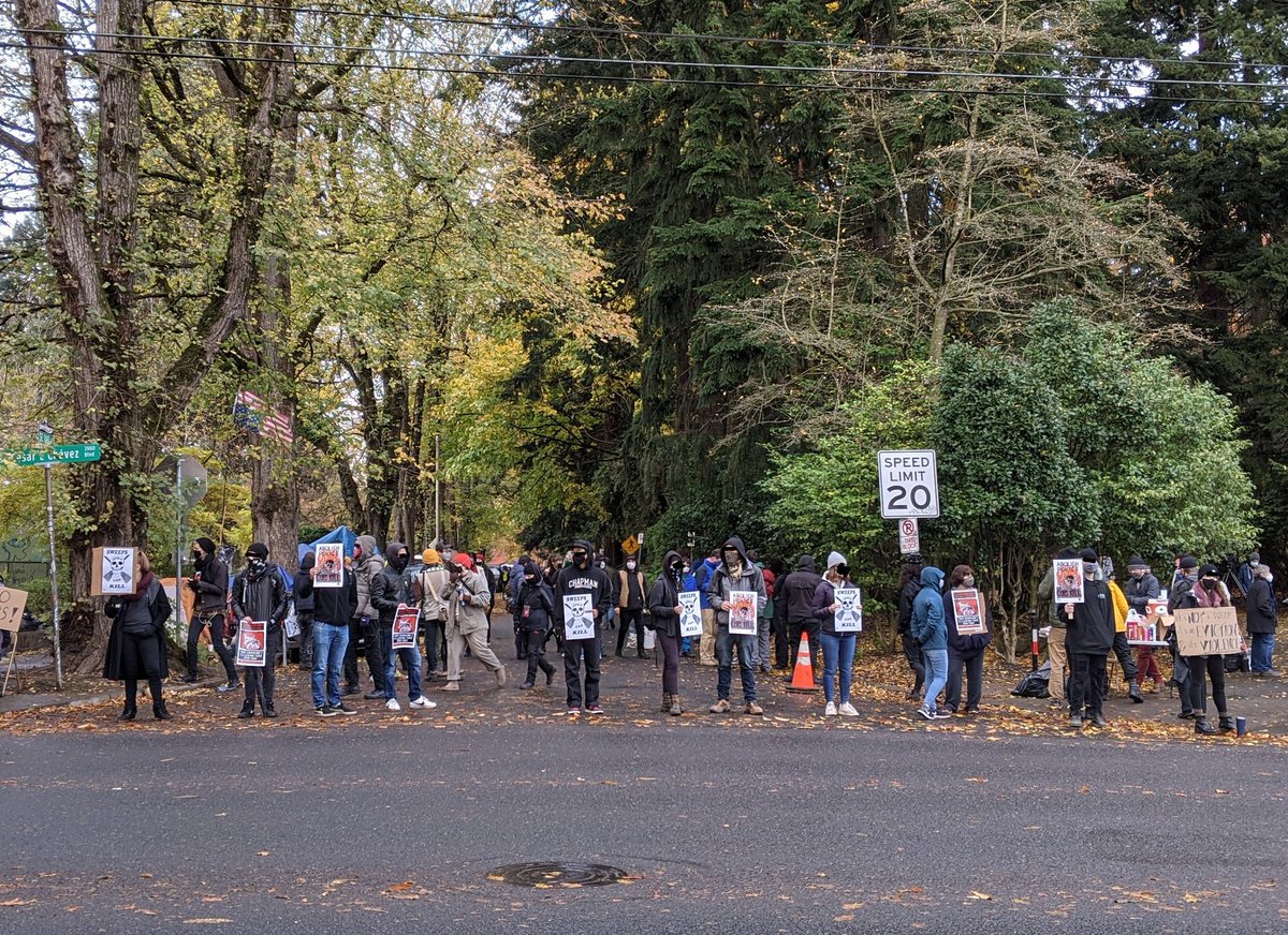 Good morning, I'm at Laurelhurst Park where perhaps 50 protesters are here to protect a large homeless camp from destruction at the hands of the policei