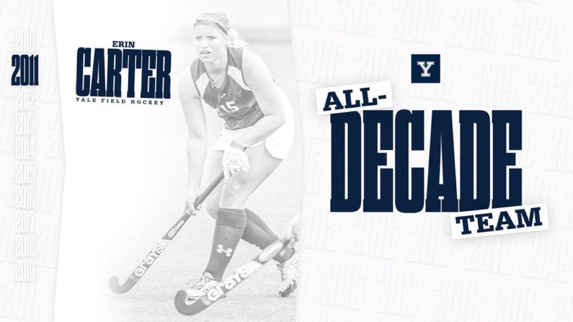 YaleFieldHockey's tweet image. Next up on our All-Decade Team: Erin Carter '12!

🔹Tied for fifth on Yale’s career goals list
🔹Synapse Sports second team All-American 2011
🔹Ivy League Defensive Player of the Year 2011
🔹Captain of Yale’s 2011 Ivy League Championship team

#ThisIsYale | #YFHAllDecade