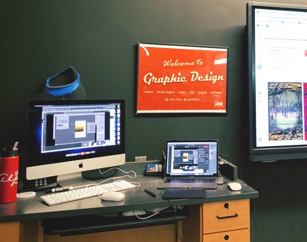 hctcdesign's tweet photo. Remote designers working hard and in person learners taking photos to use in their @saginaw_theatre poster designs #hctcready https://t.co/ORyHYxNxWB