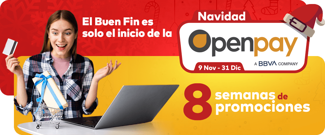 OpenpayMx's tweet photo. No te puedes quedar fuera de #NavidadOpenpay, 8 semanas de promociones y descargables para que tu #eCommerce cierre el año vendiendo más.
Conoce nuestras promociones aquí: https://t.co/XITUHwpzN2…
#WeAreOpen https://t.co/rzViqfxVzK