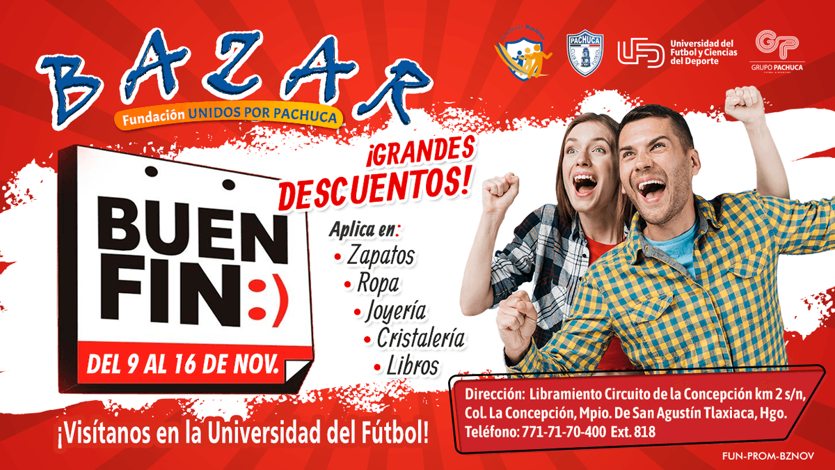 FundacionPachuc's tweet photo. ¡Buen Fin en Bazar Social! 😱🥳
Ven con tu familia y amigos y aprovechen las grandes promociones que tenemos para ustedes. 😎🤩
Bazar social, "No es lo que compras, es lo que ayudas". 🤗❤️ https://t.co/T8LrChACiG