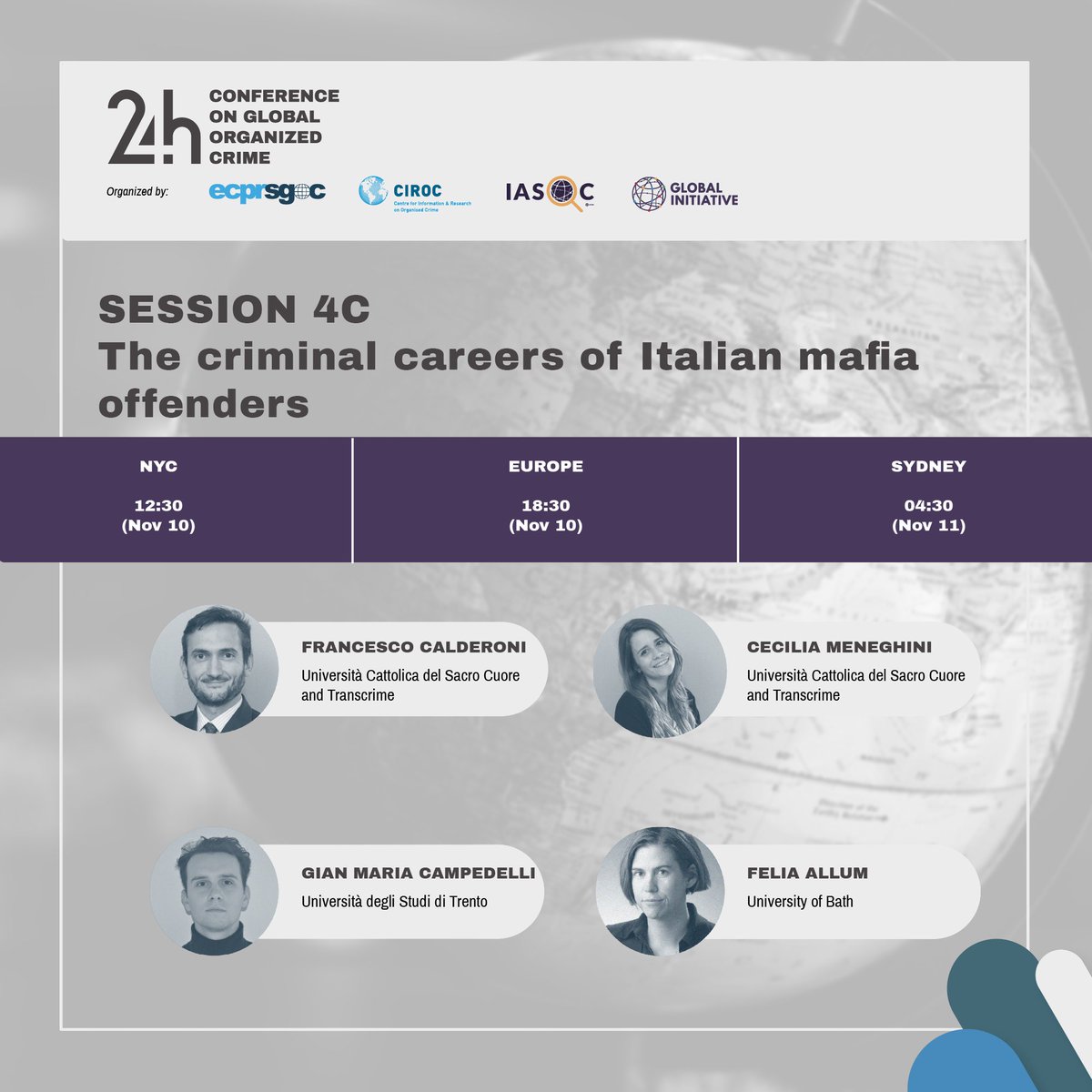 transcrime's tweet photo. 🔴LIVE NOW #OC24 The #CriminalCareers of Italian #mafia offenders - A panel session presented by @FraCalderoni @CampedelliGian @CeciMeneghini (co-author @ComunaleTommaso) #ProtonEU
📺 https://t.co/VBlJ80CakS
@GI_TOC @theIASOC @ECPR_SGOC #CIROC #OrganizedCrime https://t.co/mm5mOJaCHS